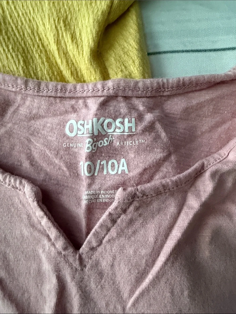 OshKosh B'gosh Yellow Eyelet & Pink Peplum Short Sleeve Tops